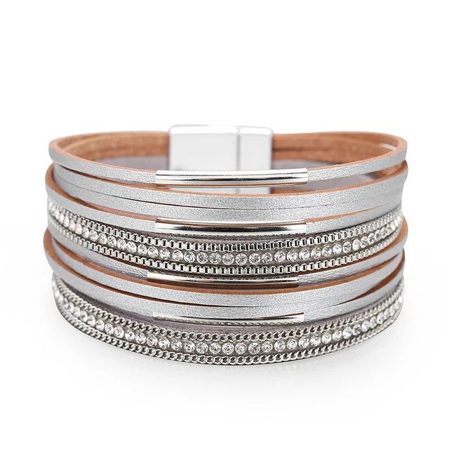 Multi Stack Leather Bracelet – Ray of Light Natural Beauty