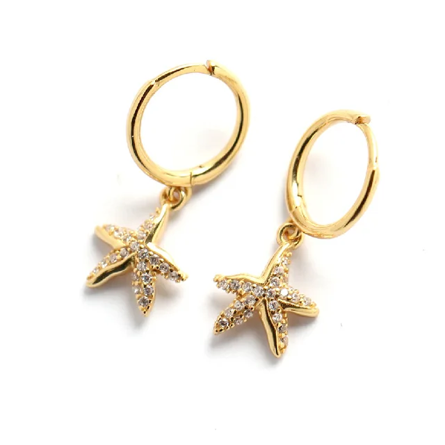 Star Fish Hoop Earrings