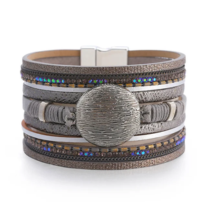 Disc Leather Bracelet