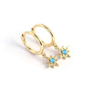 Star Opal Hoops