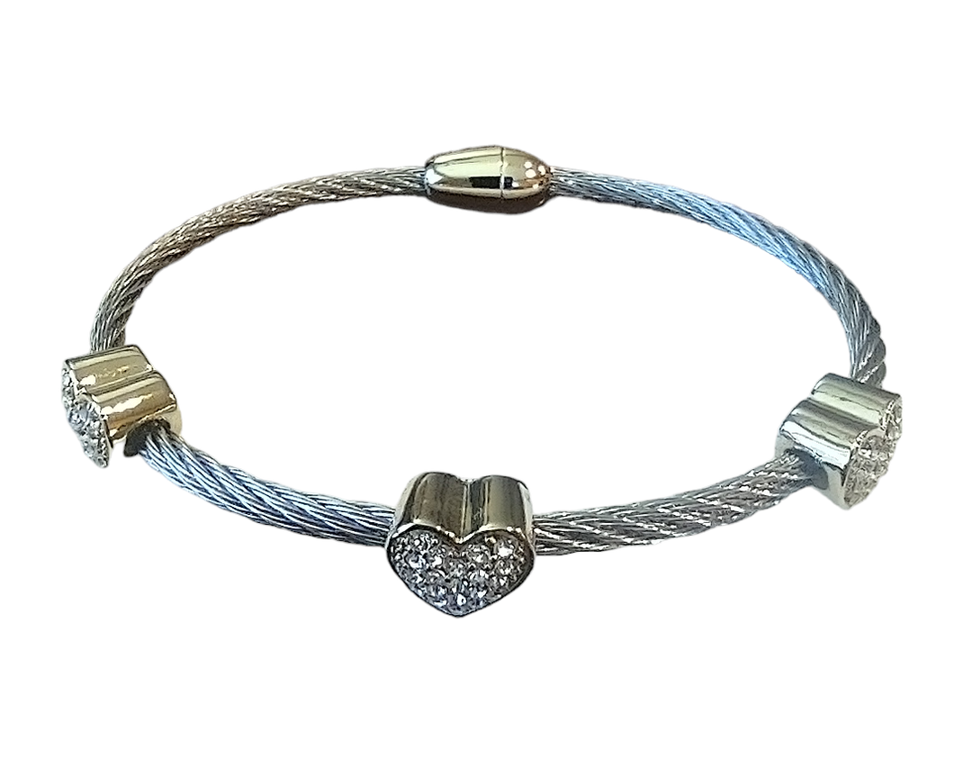 Cable Heart Bracelet