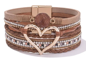 Heart Leather Bracelet