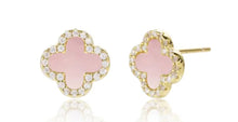 Clover Sterling Silver Gemstone Earrings Studs