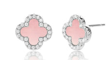 Clover Sterling Silver Gemstone Earrings Studs